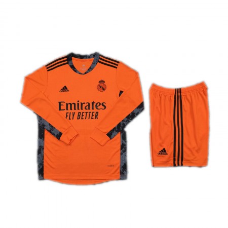 Real Madrid Målmand Børn Udebane Fodboldsæt 2020-21 L/S (+ Korte bukser)